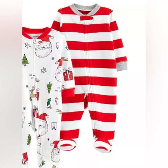 Red and white striped holiday thermal sleeper (12 months) - Picture 2 of 3